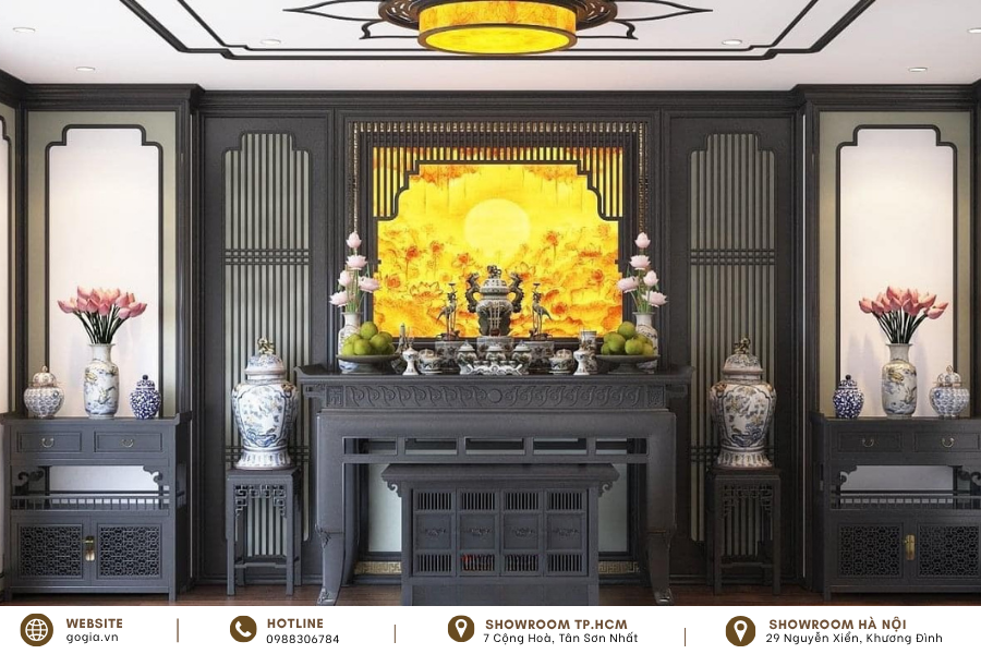 Mẫu bàn thờ biệt thự hiện đại