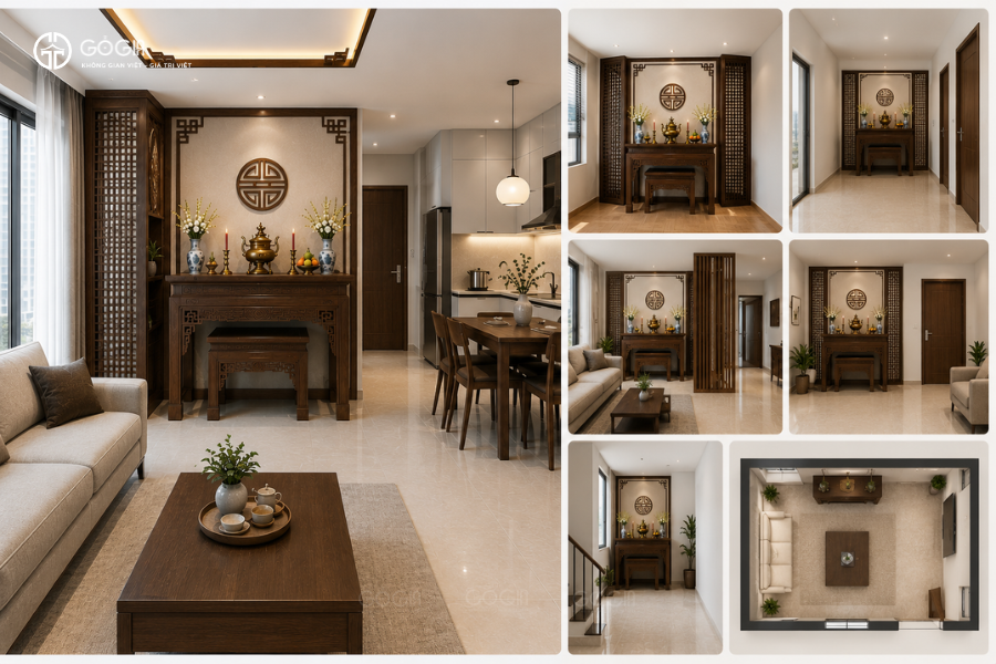 Xác định vị trí đặt bàn thờ