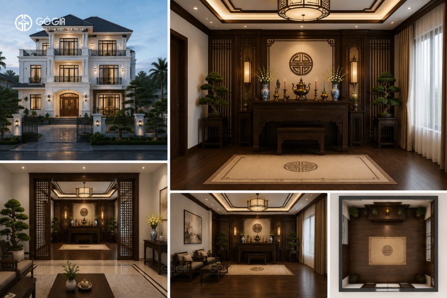 Bàn thợ cho biệt thự hiện