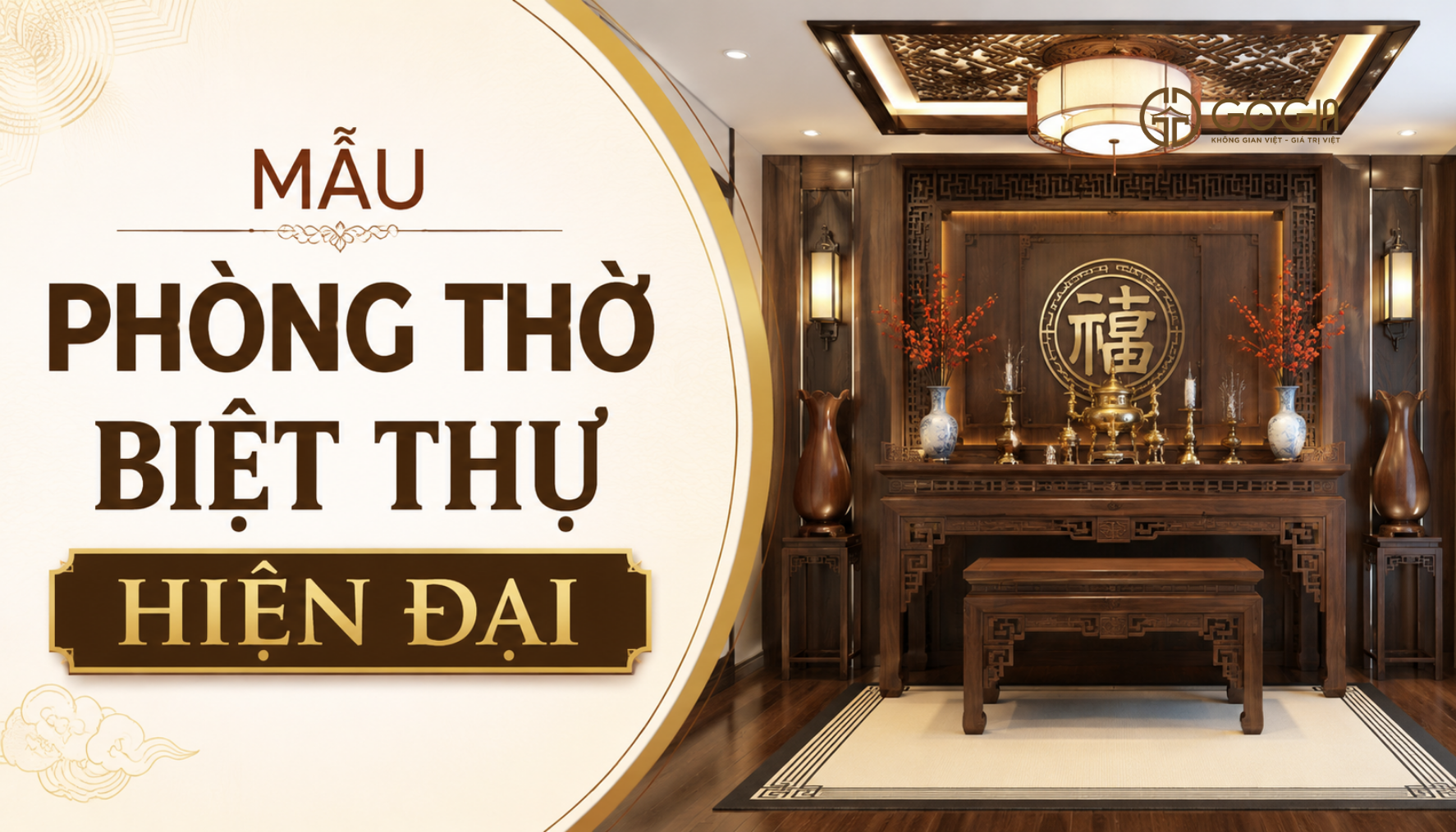 Mẫu phòng thờ biệt thự hiện